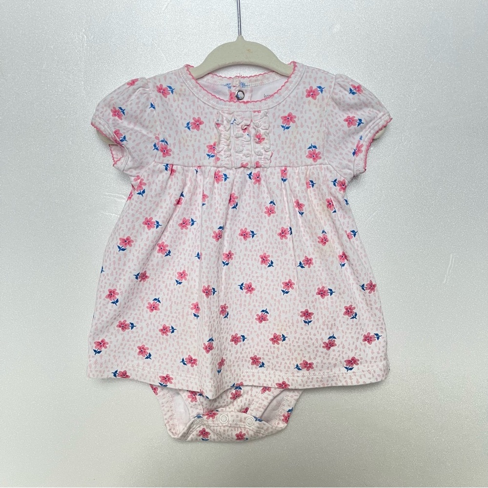 Pink Floral Baby One-Piece Romper Dress with Bloomers size 6 months